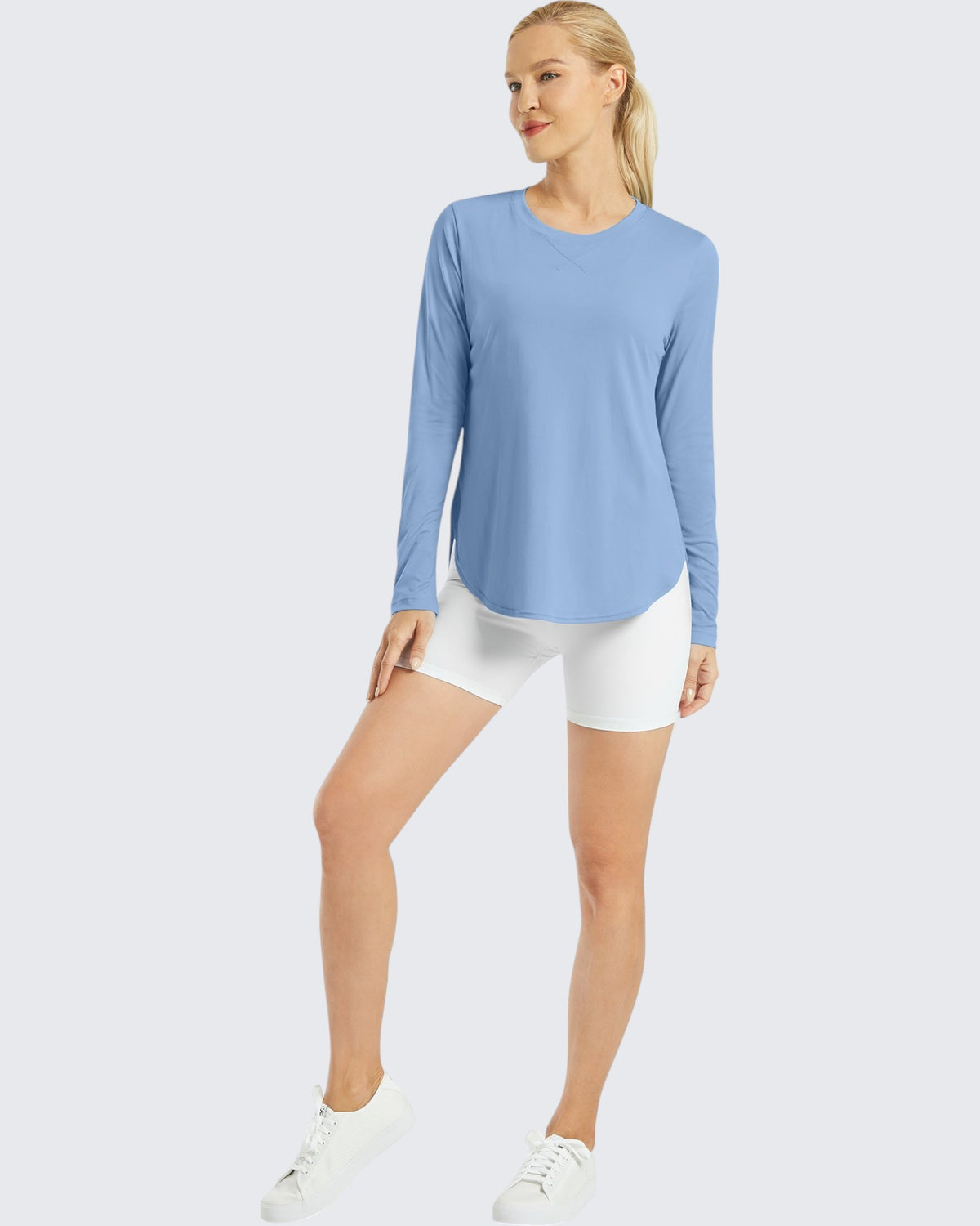 G4Free - Scoop Neck UV Sun Workout Long Sleeve Tops -GF21B003UA-S