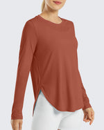 G4Free - Scoop Neck UV Sun Workout Long Sleeve Tops -GF21B003XA-S