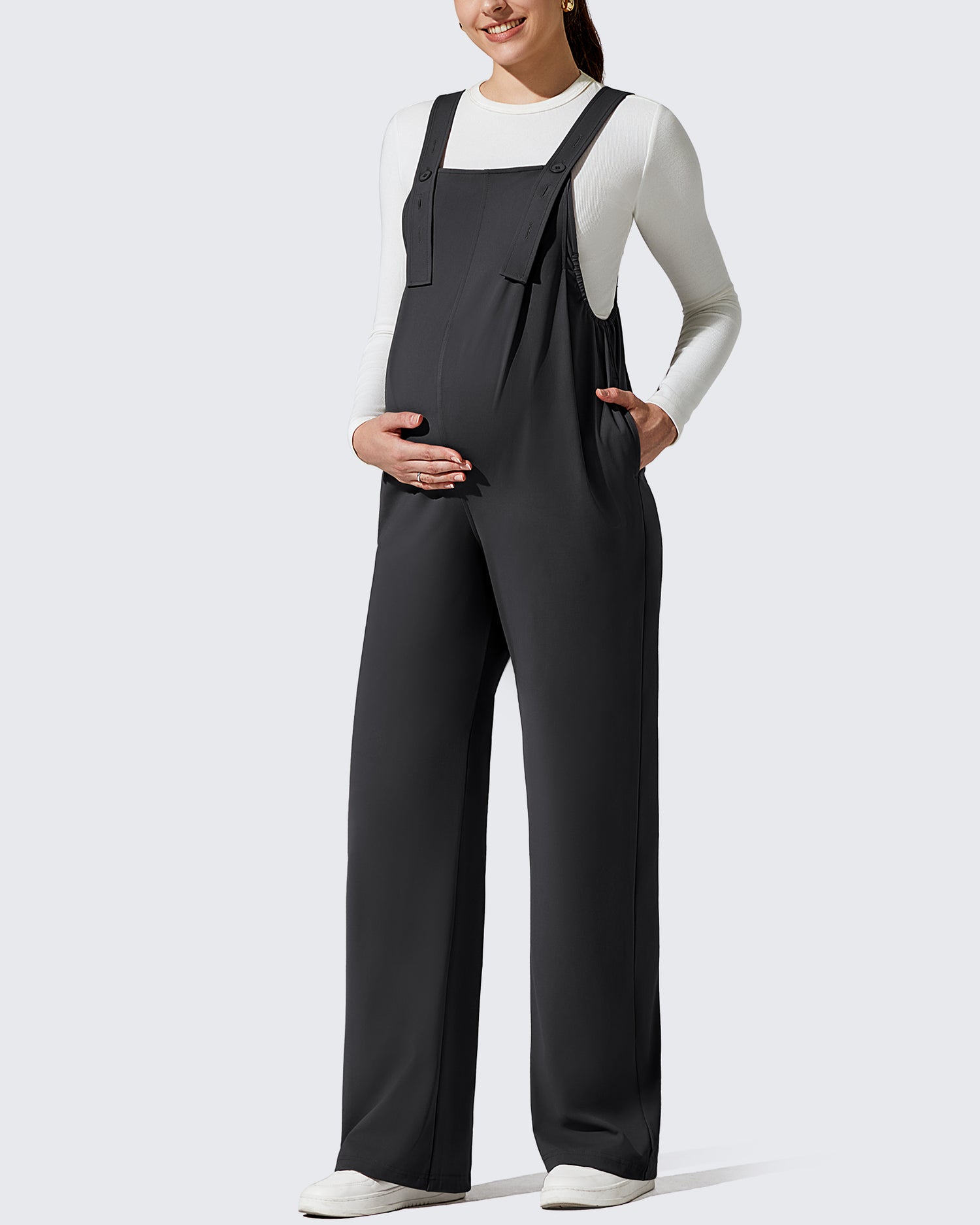 G4Free - ShiftReady Adjustable Strap Maternity Jumpsuit Pants -GF25PY751AF-XS