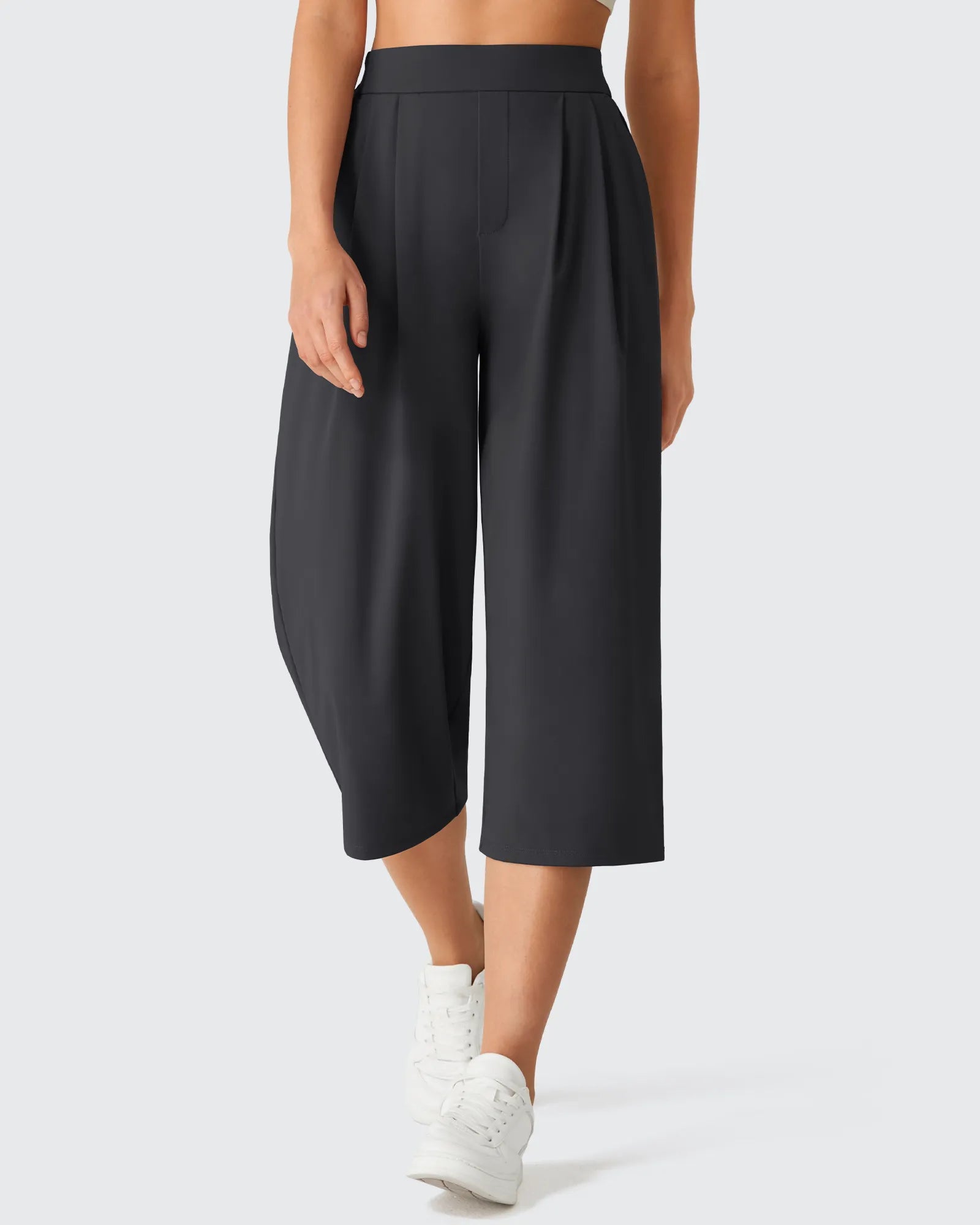 G4Free - ShiftReady Elastic Waist Wide Leg Capri Pants 18'' -GF26J897A001F-XS