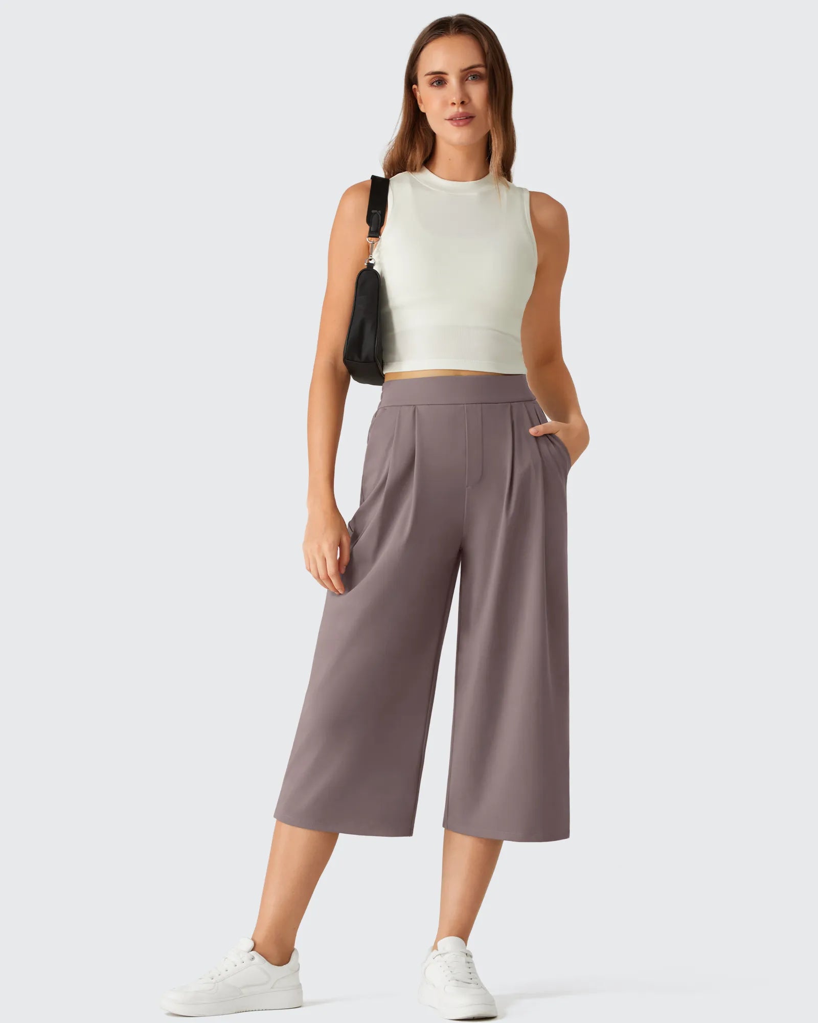 G4Free - ShiftReady Elastic Waist Wide Leg Capri Pants 18'' -GF26J897C007F-XS