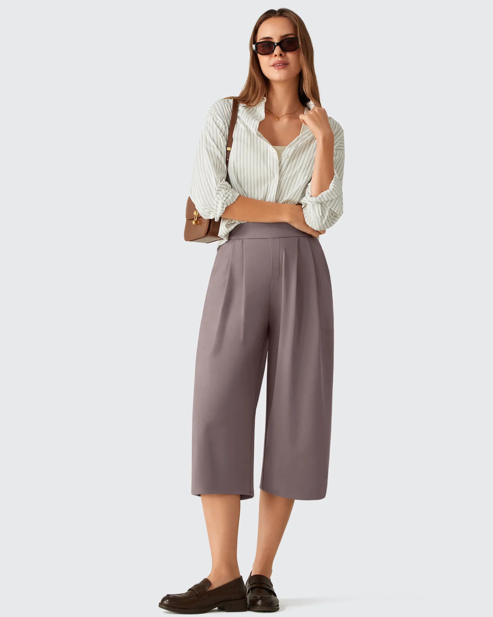 G4Free - ShiftReady Elastic Waist Wide Leg Capri Pants 18'' -GF26J897C007F-XS