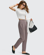 G4Free - ShiftReady Front Pleated Ankle Tapered High Waist Trousers -GF25D637AA-S
