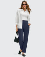 G4Free - ShiftReady Front Pleated Ankle Tapered High Waist Trousers -GF25D637AA-S