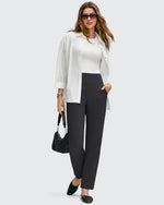 G4Free - ShiftReady Front Pleated Ankle Tapered High Waist Trousers -GF25D637AA-S