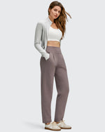 G4Free - ShiftReady Front Pleated Ankle Tapered High Waist Trousers -GF25D637AA-S