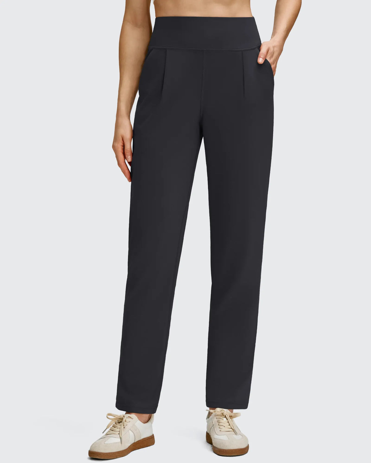 G4Free - ShiftReady Front Pleated Ankle Tapered High Waist Trousers -GF25D637AA-S