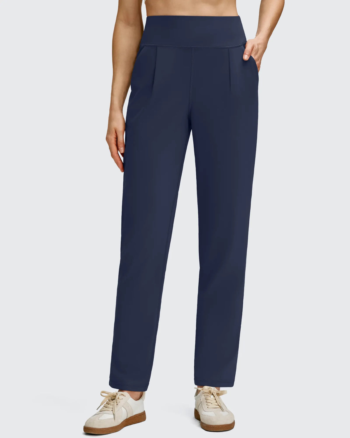 G4Free - ShiftReady Front Pleated Ankle Tapered High Waist Trousers -GF25D637AA-S
