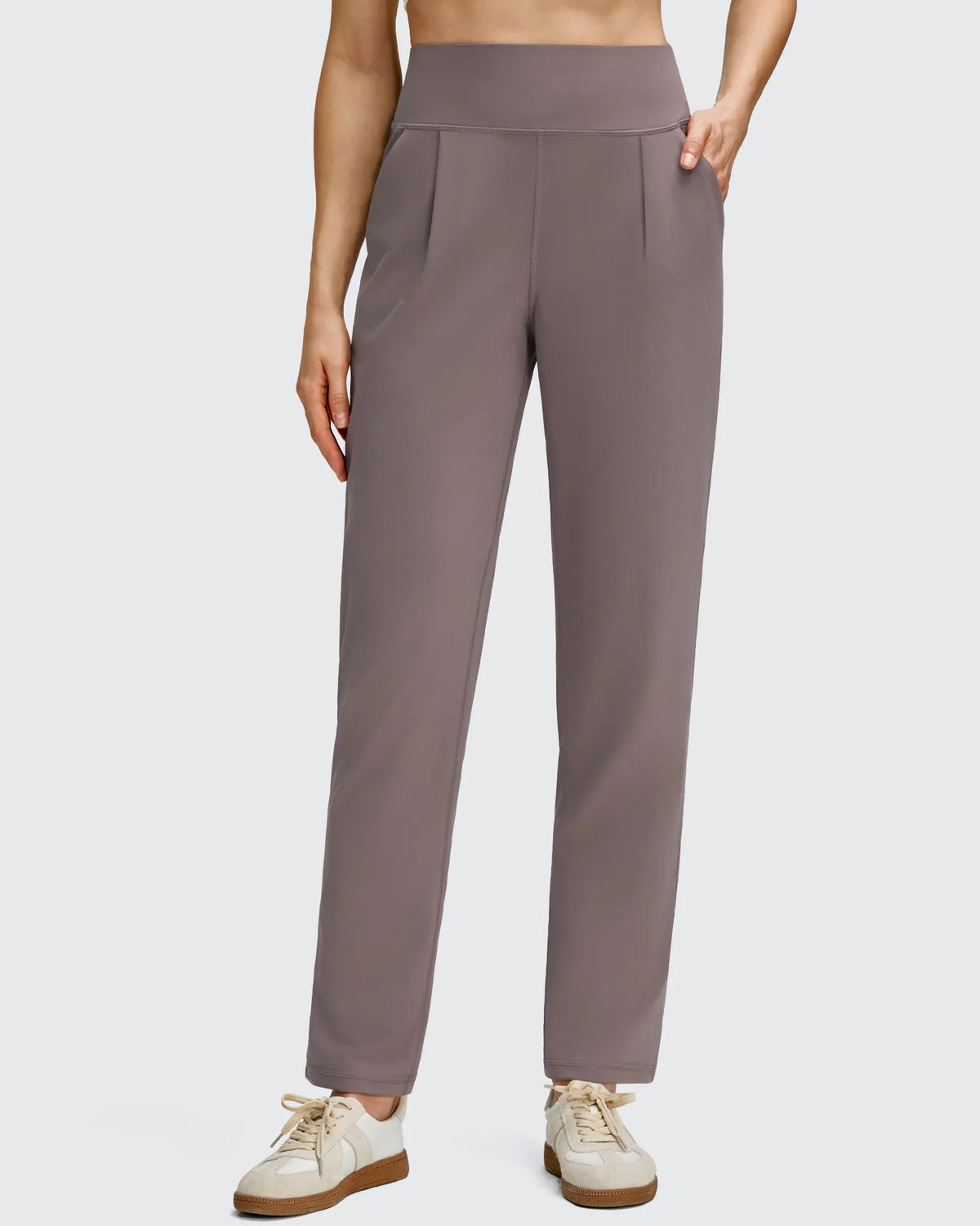 G4Free - ShiftReady Front Pleated Ankle Tapered High Waist Trousers -GF25D637AA-S