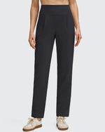 G4Free - ShiftReady Front Pleated Ankle Tapered High Waist Trousers -GF25D637AA-S