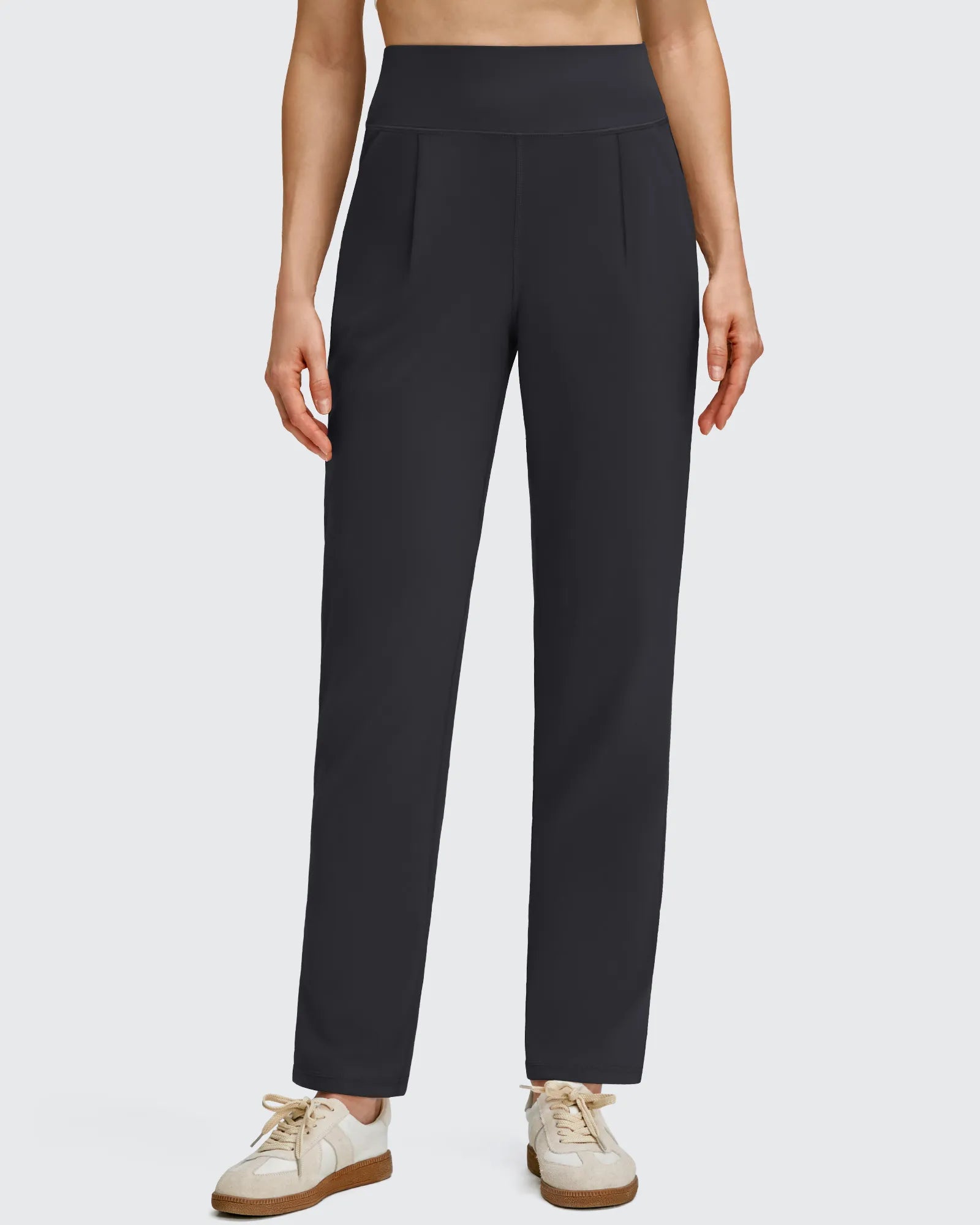 G4Free - ShiftReady Front Pleated Ankle Tapered High Waist Trousers -GF25D637AA-S