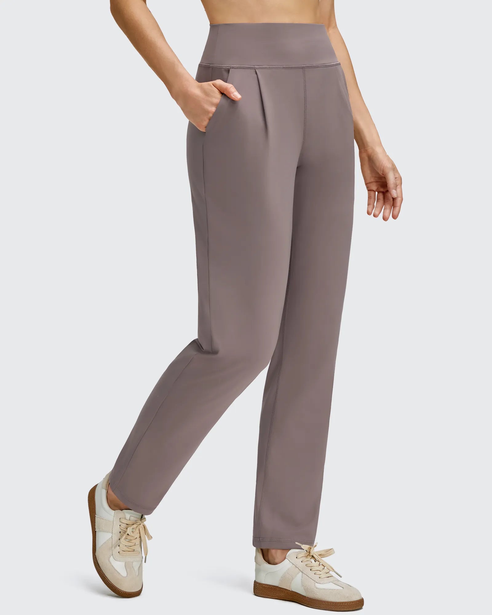 G4Free - ShiftReady Front Pleated Ankle Tapered High Waist Trousers -GF25D637CA-S