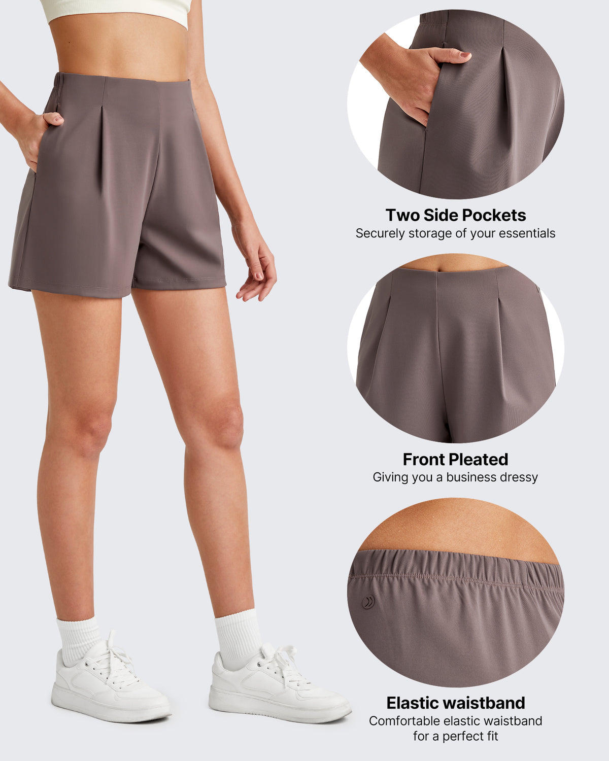 G4Free - ShiftReady High-Rise Pleated Work Shorts 5'' -GF25E395FA-S