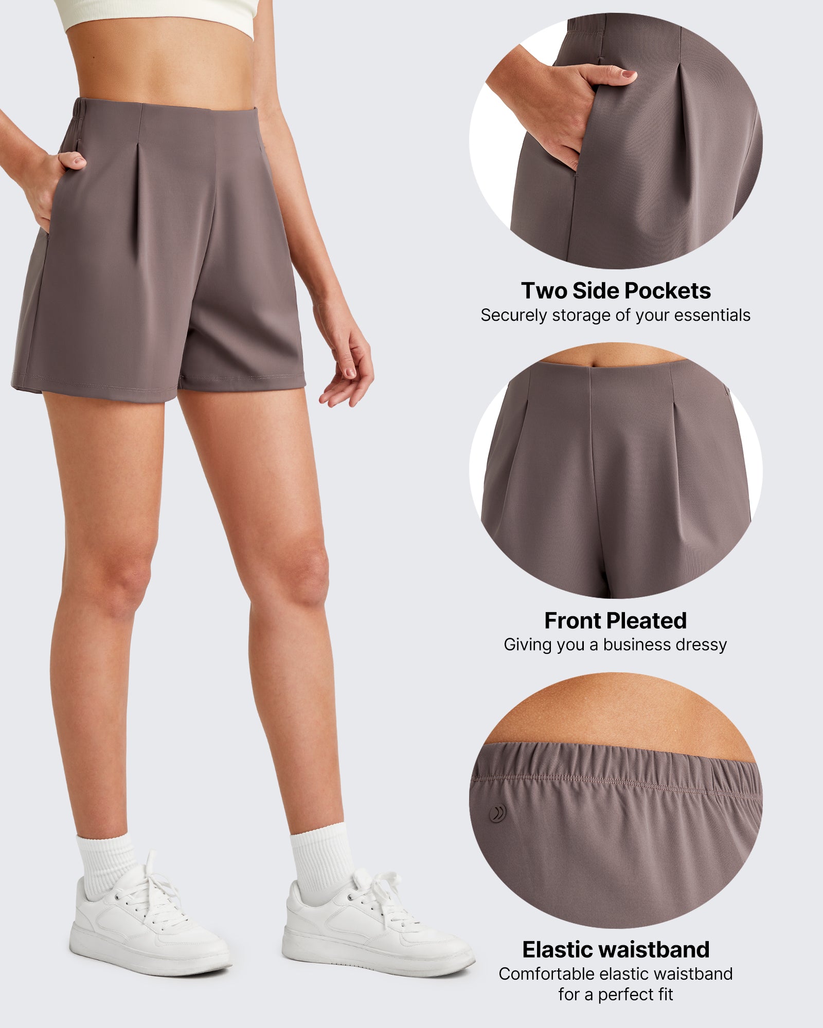 G4Free - ShiftReady High-Rise Pleated Work Shorts 5'' -GF25E395FA-S