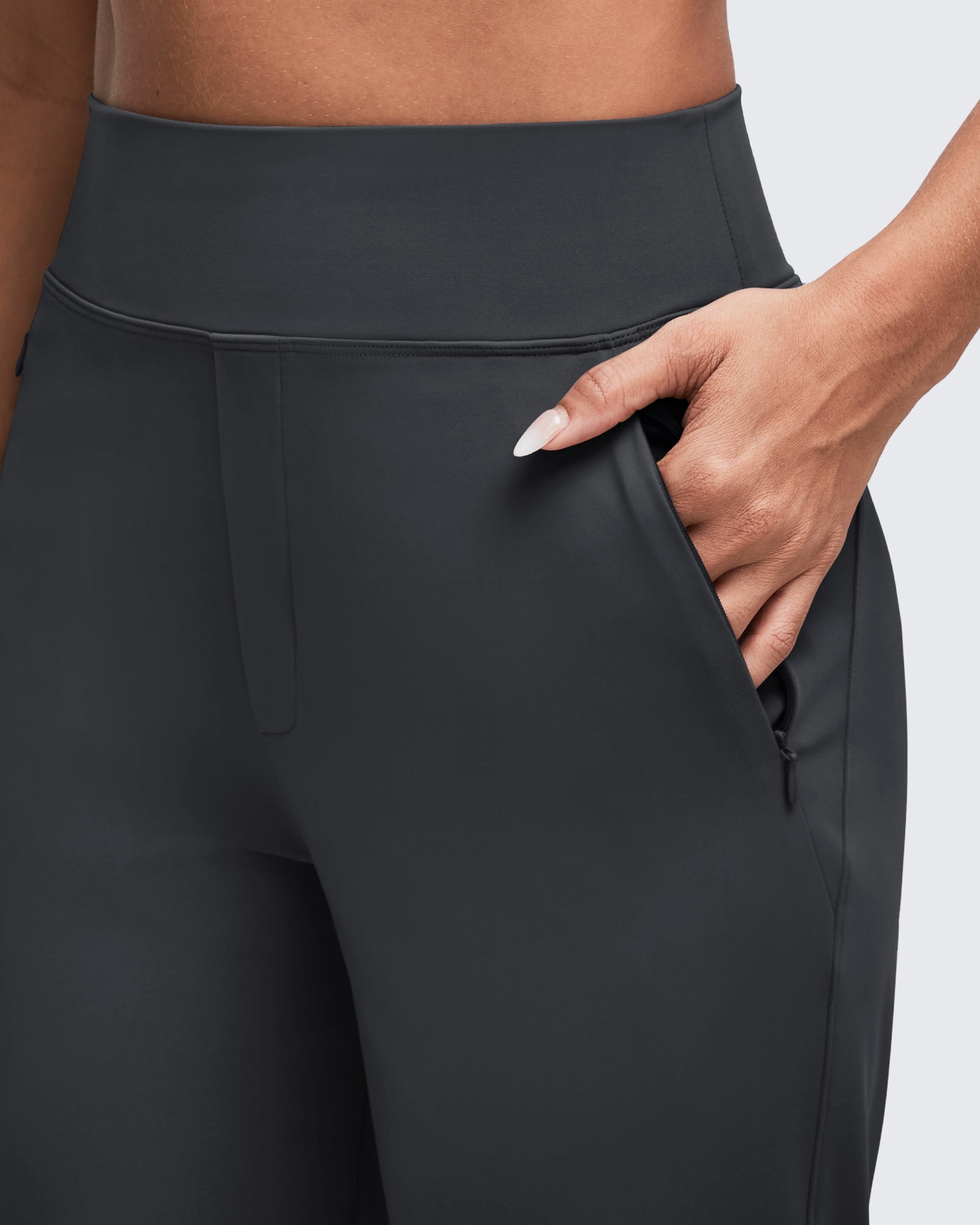 G4Free - ShiftReady High Waist Hidden Zipper Pockets Dress Pants -GF25D571AA-S