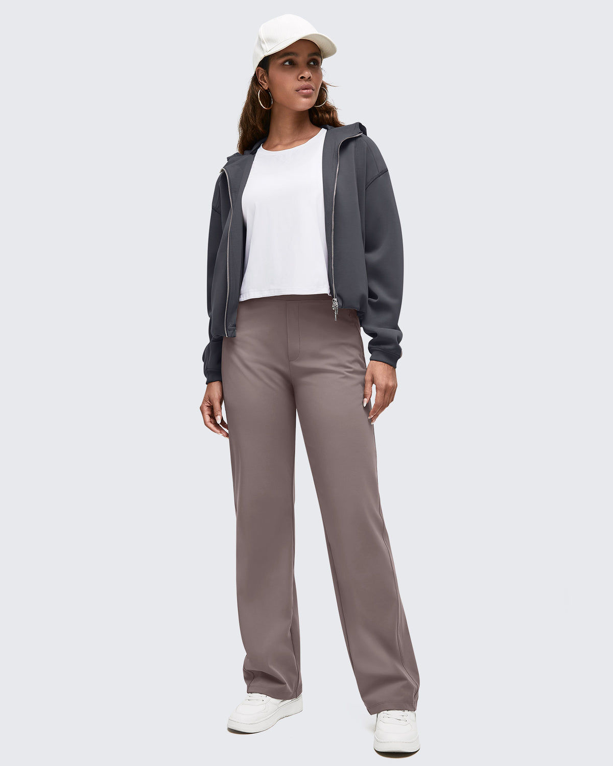 G4Free - ShiftReady High Waist Hidden Zipper Pockets Dress Pants -GF25D571AA-S
