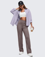 G4Free - ShiftReady High Waist Hidden Zipper Pockets Dress Pants -GF25D571AA-S