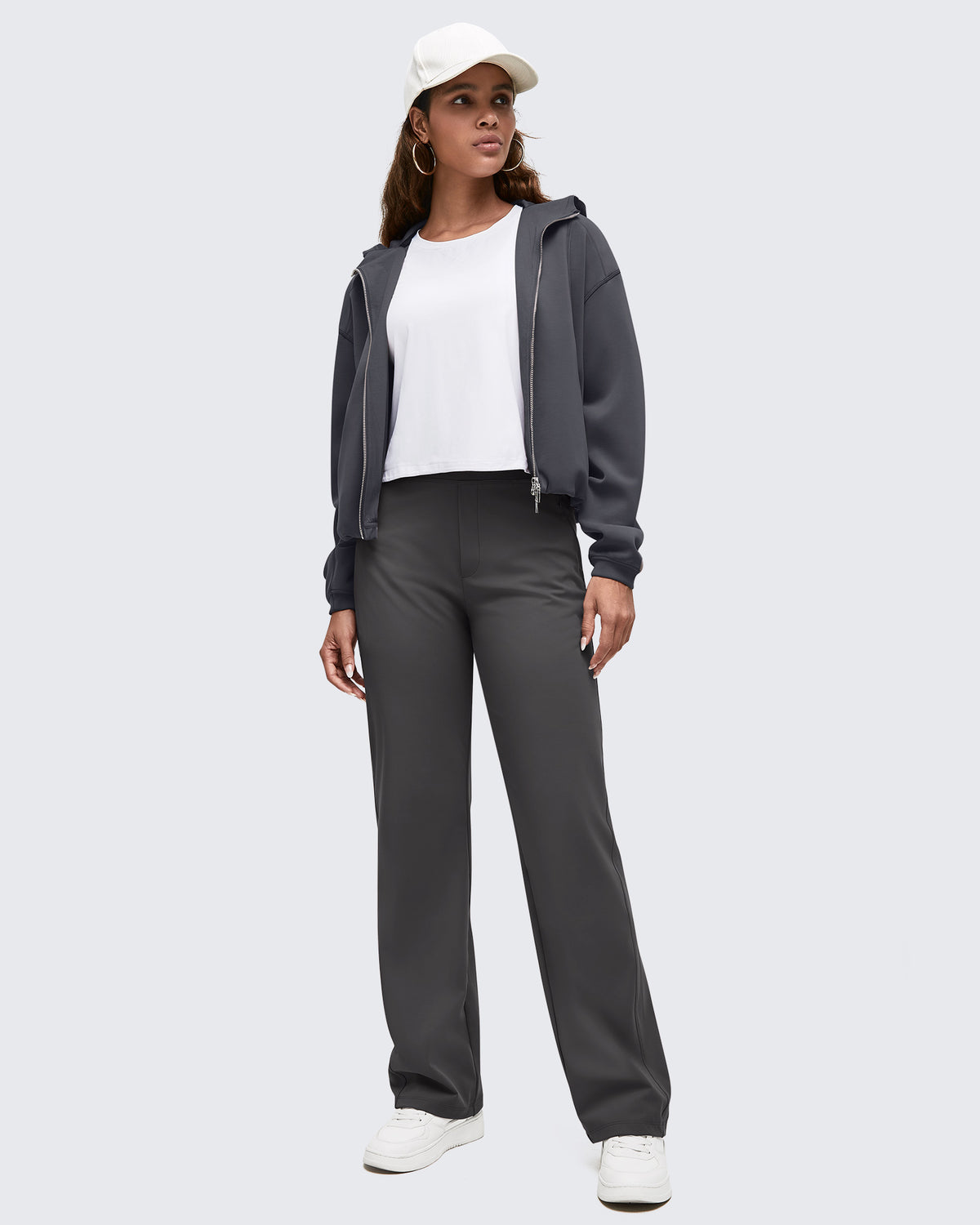 G4Free - ShiftReady High Waist Hidden Zipper Pockets Dress Pants -GF25D571AA-S