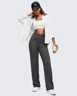 G4Free - ShiftReady High Waist Hidden Zipper Pockets Dress Pants -GF25D571AA-S