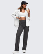 G4Free - ShiftReady High Waist Hidden Zipper Pockets Dress Pants -GF25D571AA-S