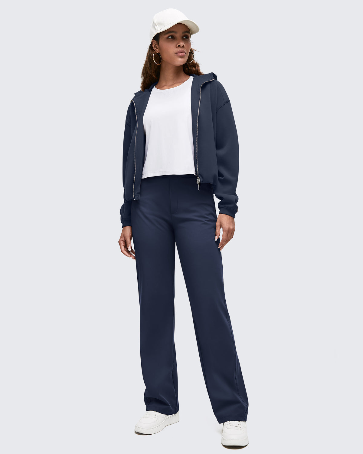 G4Free - ShiftReady High Waist Hidden Zipper Pockets Dress Pants -GF25D571AA-S