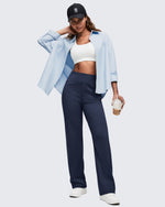 G4Free - ShiftReady High Waist Hidden Zipper Pockets Dress Pants -GF25D571AA-S