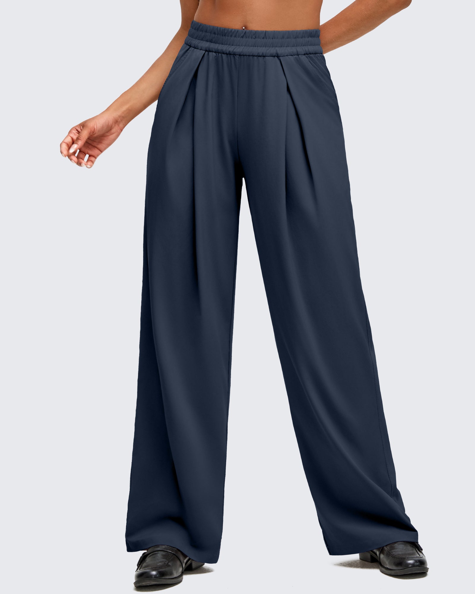 G4Free - ShiftReady Lightweight Front Pleat Wide Leg Pants -GF25J353BA-S