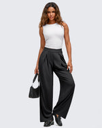 G4Free - ShiftReady Lightweight Front Pleat Wide Leg Pants -GF25J353DA-S