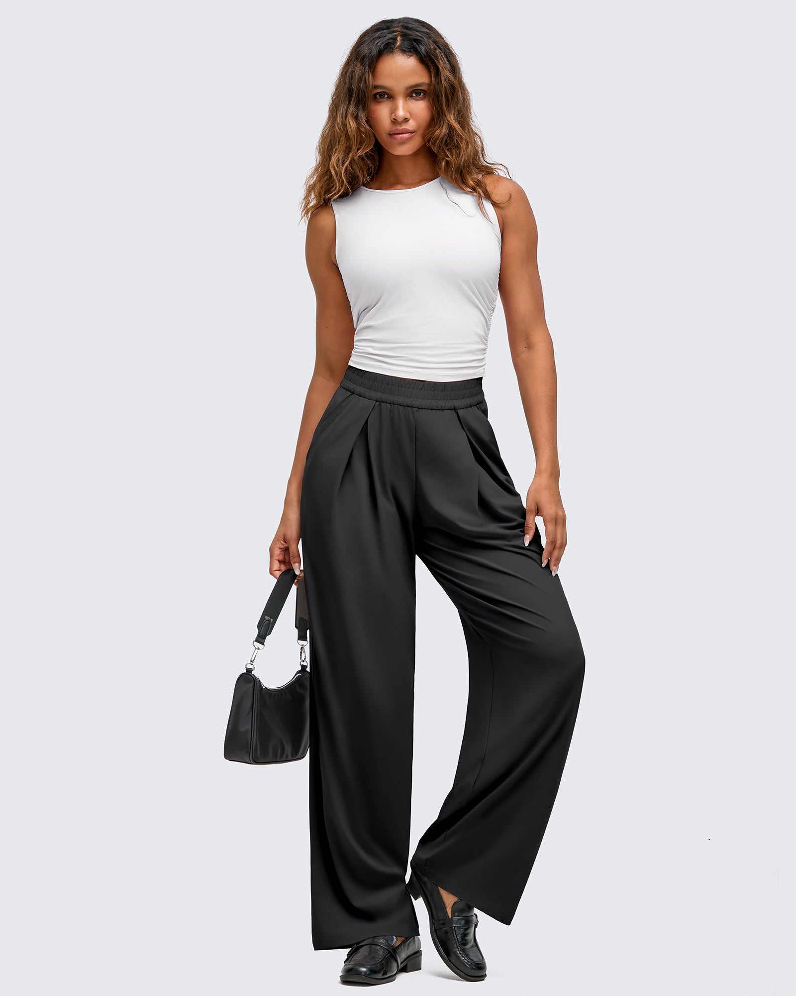 G4Free - ShiftReady Lightweight Front Pleat Wide Leg Pants -GF25J353DA-S