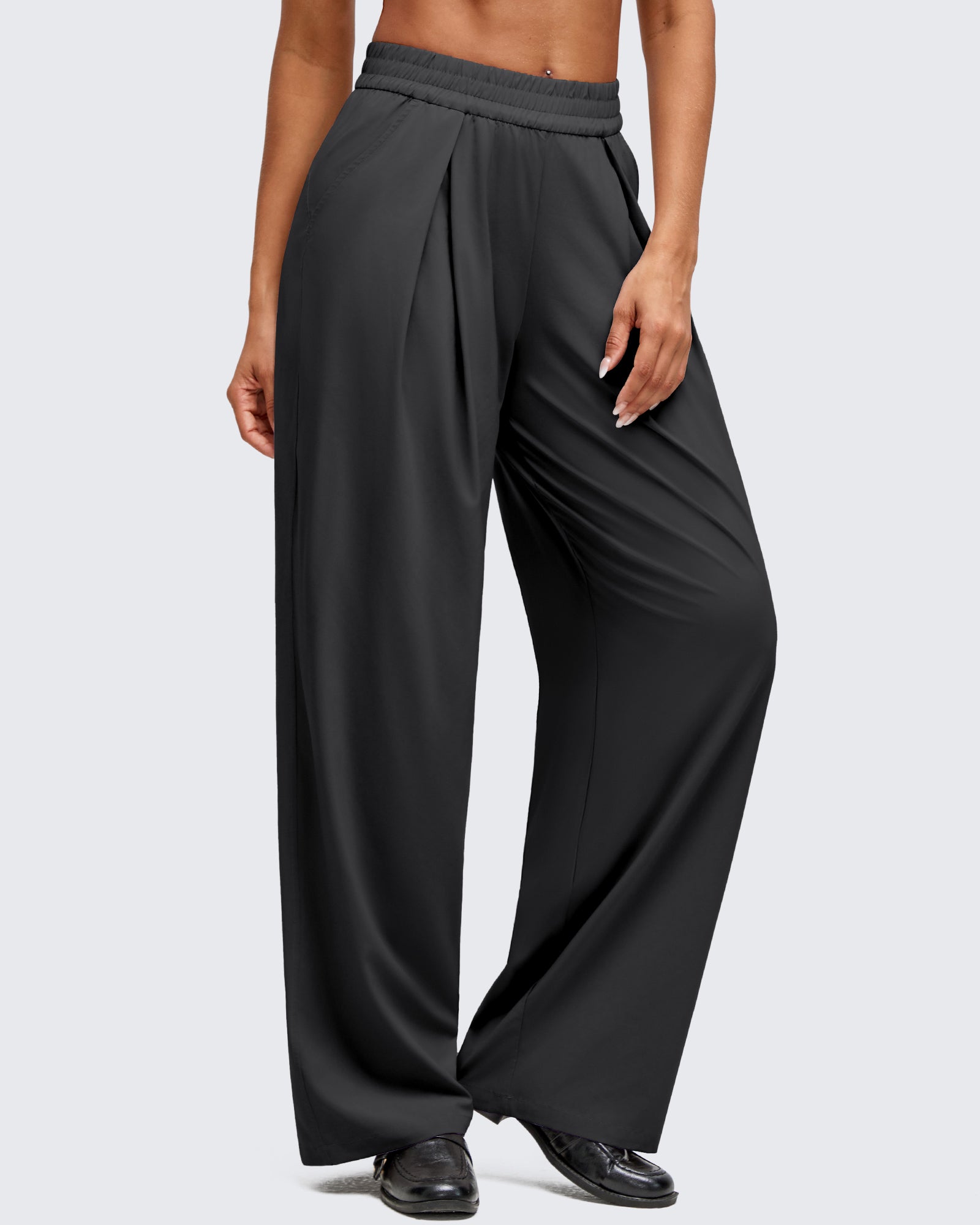 G4Free - ShiftReady Lightweight Front Pleat Wide Leg Pants -GF25J353DA-S