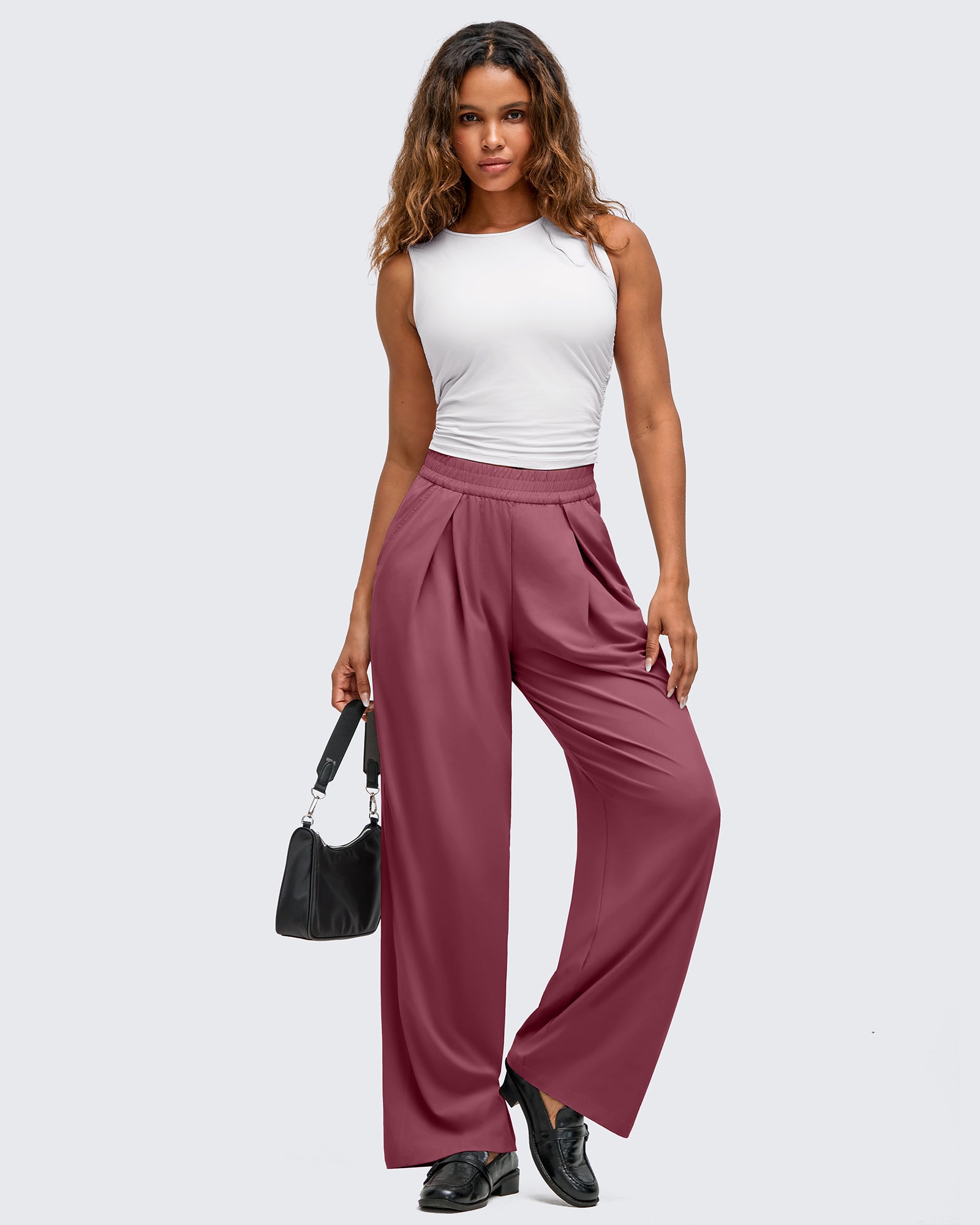 G4Free - ShiftReady Lightweight Front Pleat Wide Leg Pants -GF25J353DA-S