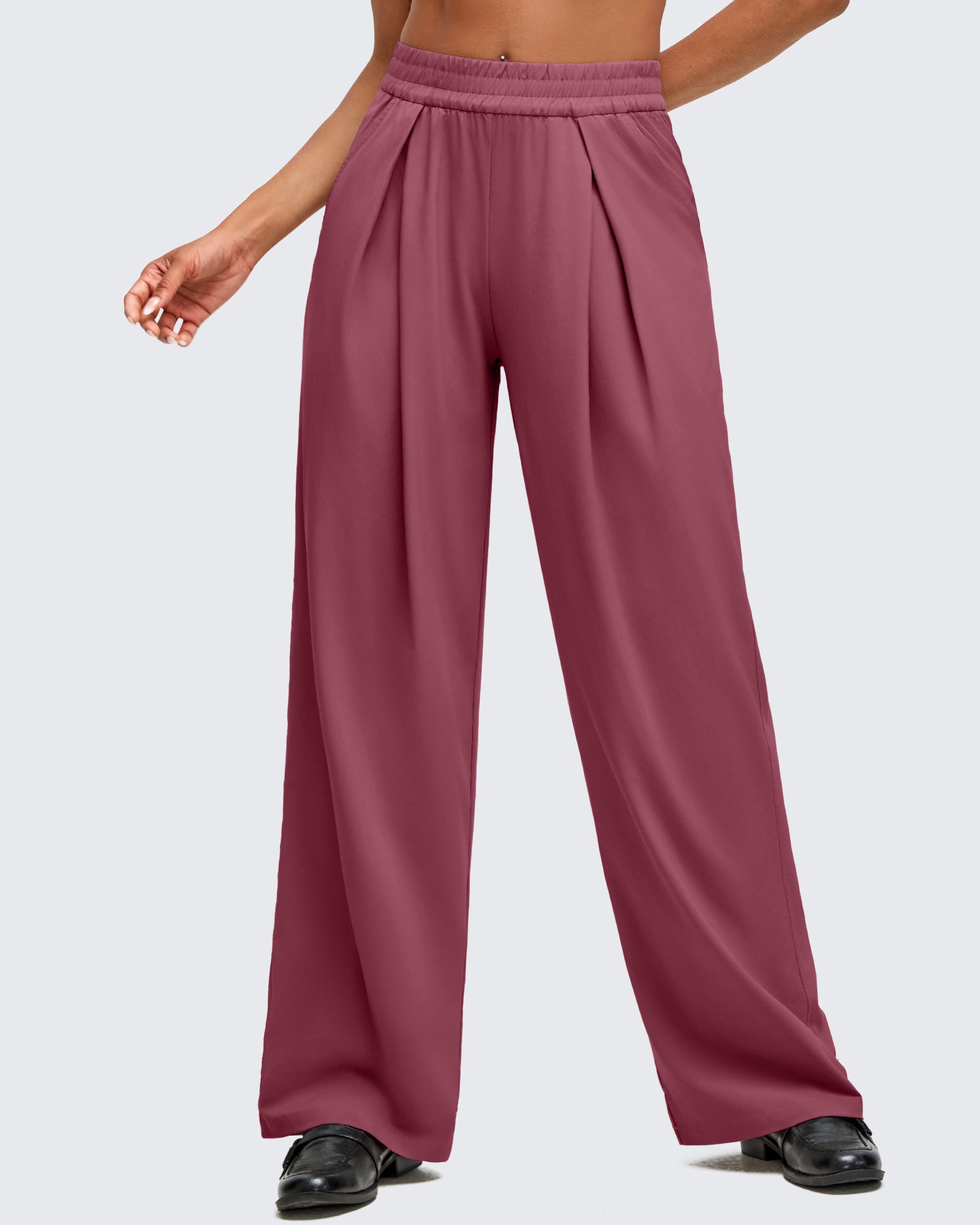 G4Free - ShiftReady Lightweight Front Pleat Wide Leg Pants -GF25J353DA-S
