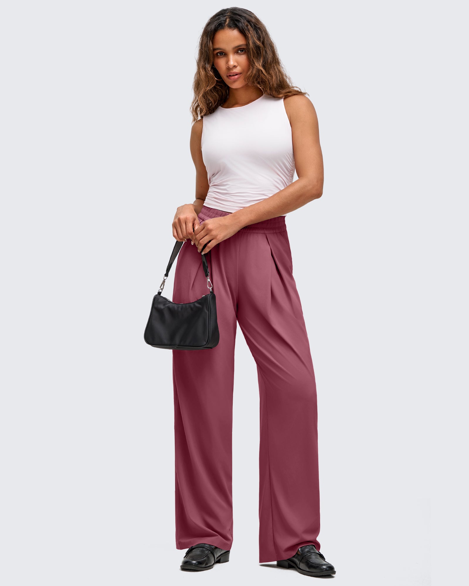 G4Free - ShiftReady Lightweight Front Pleat Wide Leg Pants -GF25J353DA-S