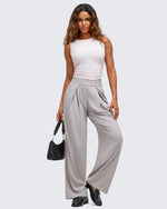 G4Free - ShiftReady Lightweight Front Pleat Wide Leg Pants -GF25J353DA-S