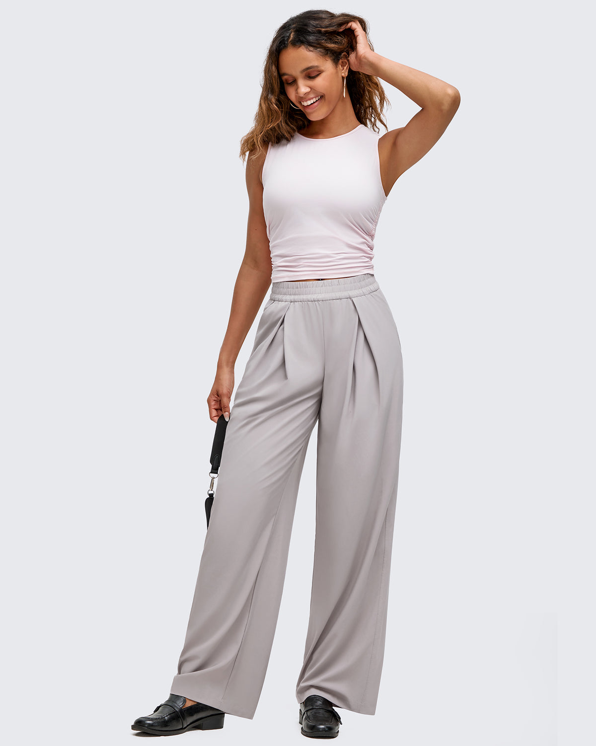 G4Free - ShiftReady Lightweight Front Pleat Wide Leg Pants -GF25J353DA-S