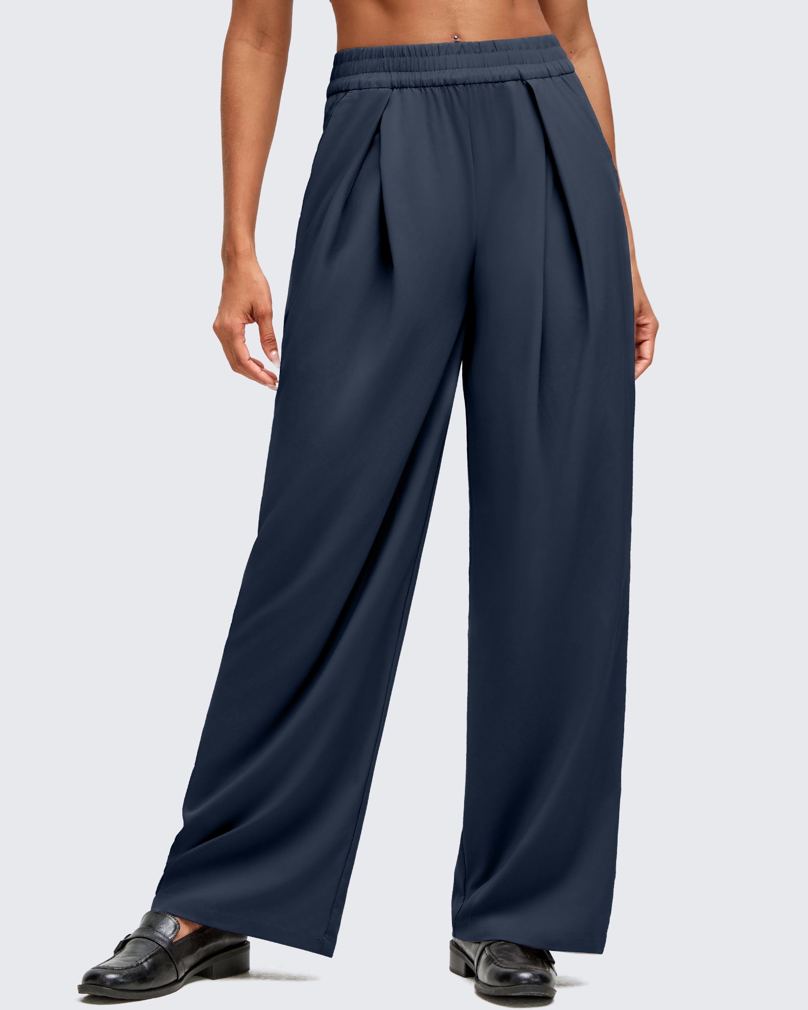 G4Free - ShiftReady Lightweight Front Pleat Wide Leg Pants -GF25J353DA-S