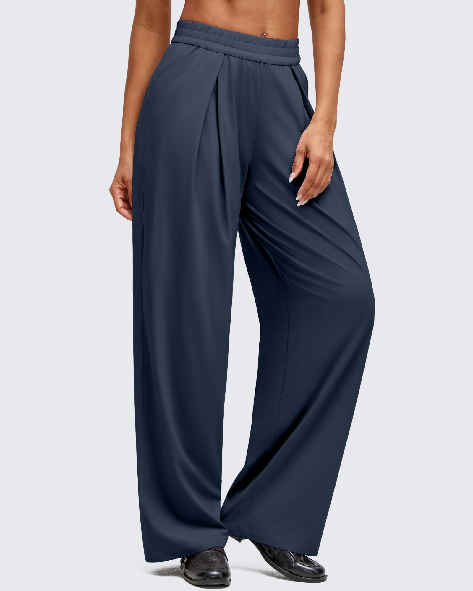 G4Free - ShiftReady Lightweight Front Pleat Wide Leg Pants -GF25J353DA-S