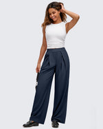 G4Free - ShiftReady Lightweight Front Pleat Wide Leg Pants -GF25J353DA-S