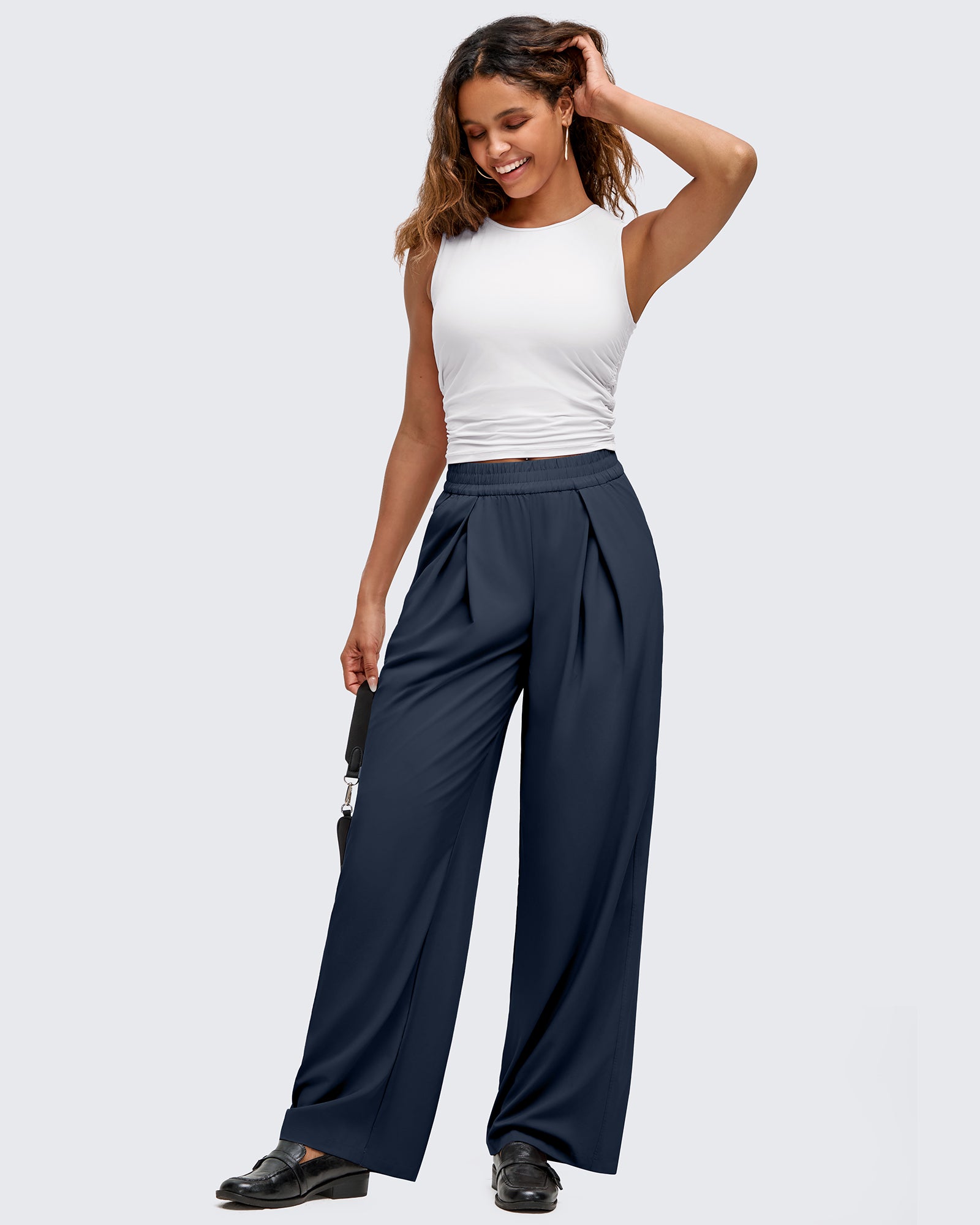 G4Free - ShiftReady Lightweight Front Pleat Wide Leg Pants -GF25J353DA-S