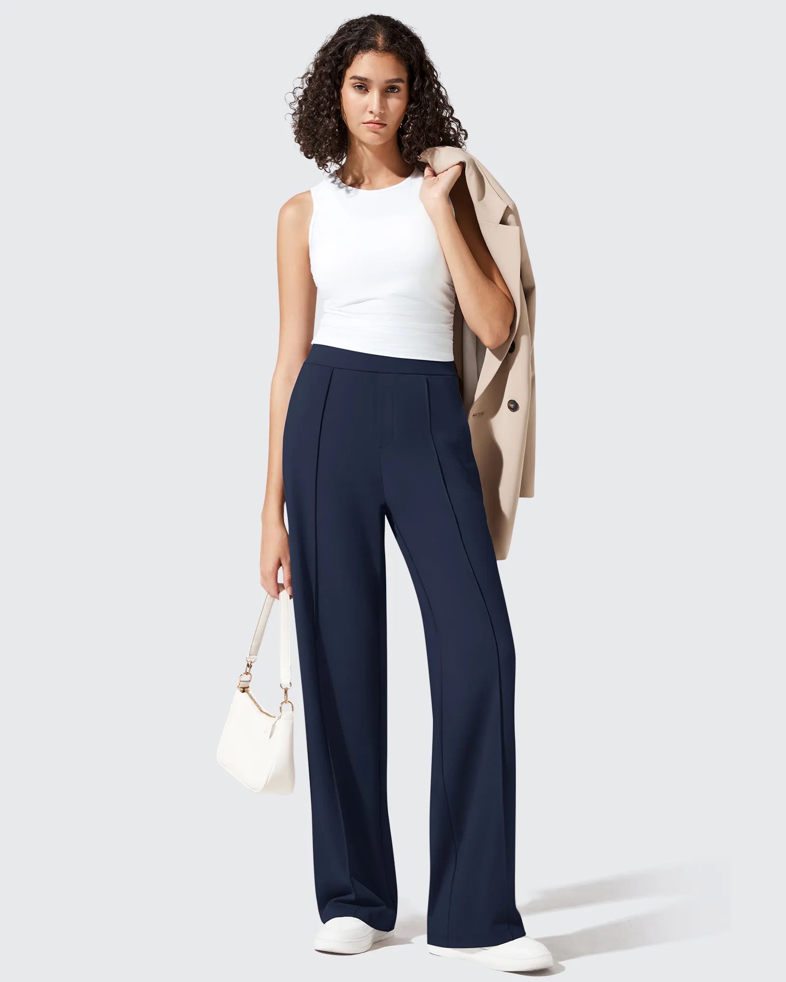 G4Free - ShiftReady Pockets Elastic Band Wide Leg Work Pants -GF25J691AA-S