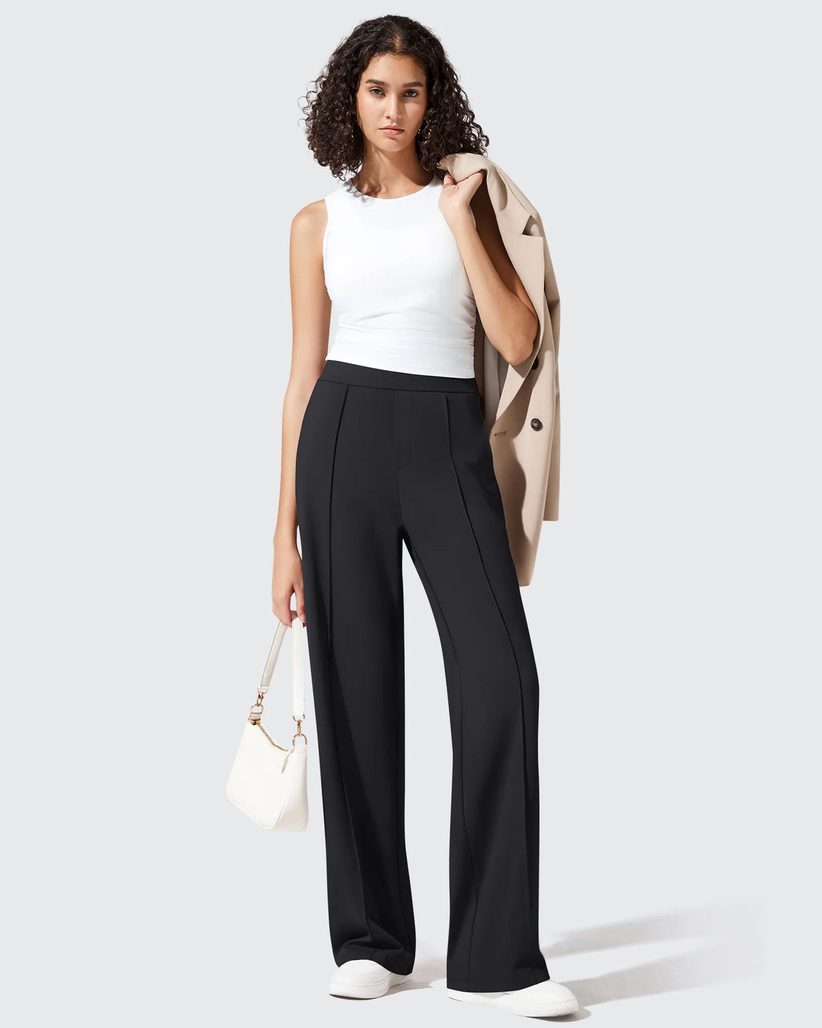 G4Free - ShiftReady Pockets Elastic Band Wide Leg Work Pants -GF25J691AA-S