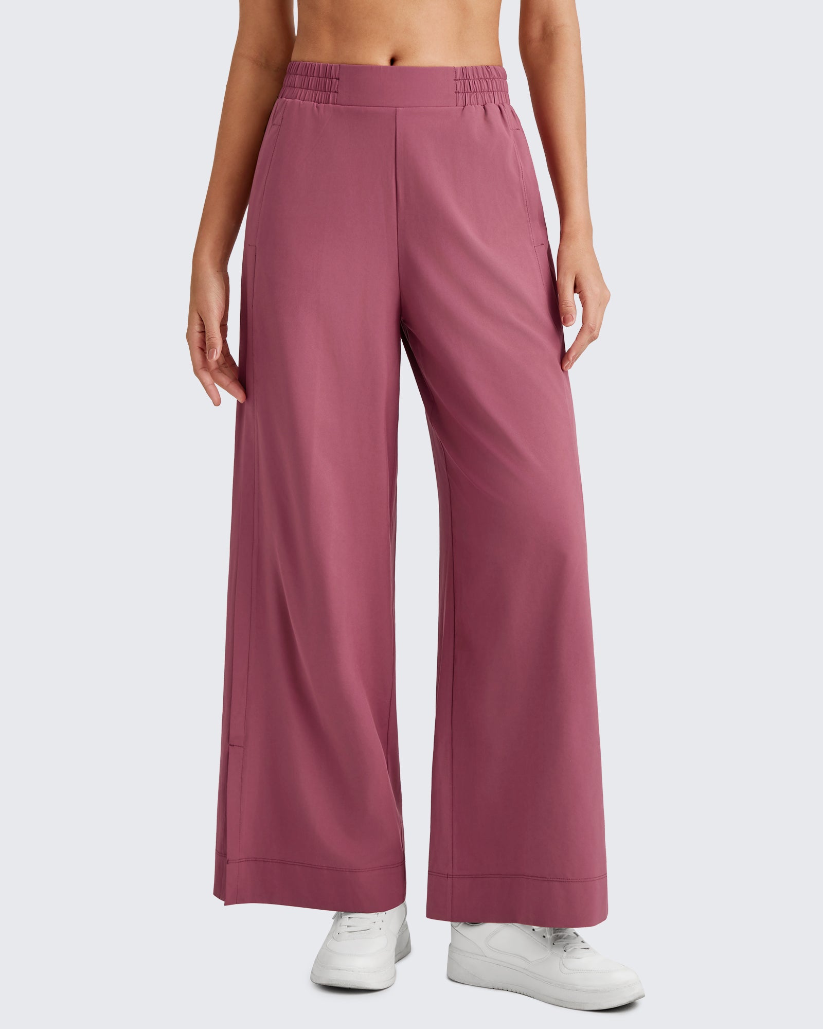 G4Free - ShiftReady Side Slit High-Rise Wide Leg Ankle Pants -GF25J403AA-S
