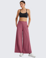 G4Free - ShiftReady Side Slit High-Rise Wide Leg Ankle Pants -GF25J403AA-S