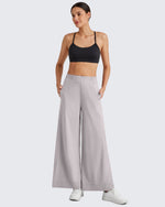G4Free - ShiftReady Side Slit High-Rise Wide Leg Ankle Pants -GF25J403AA-S