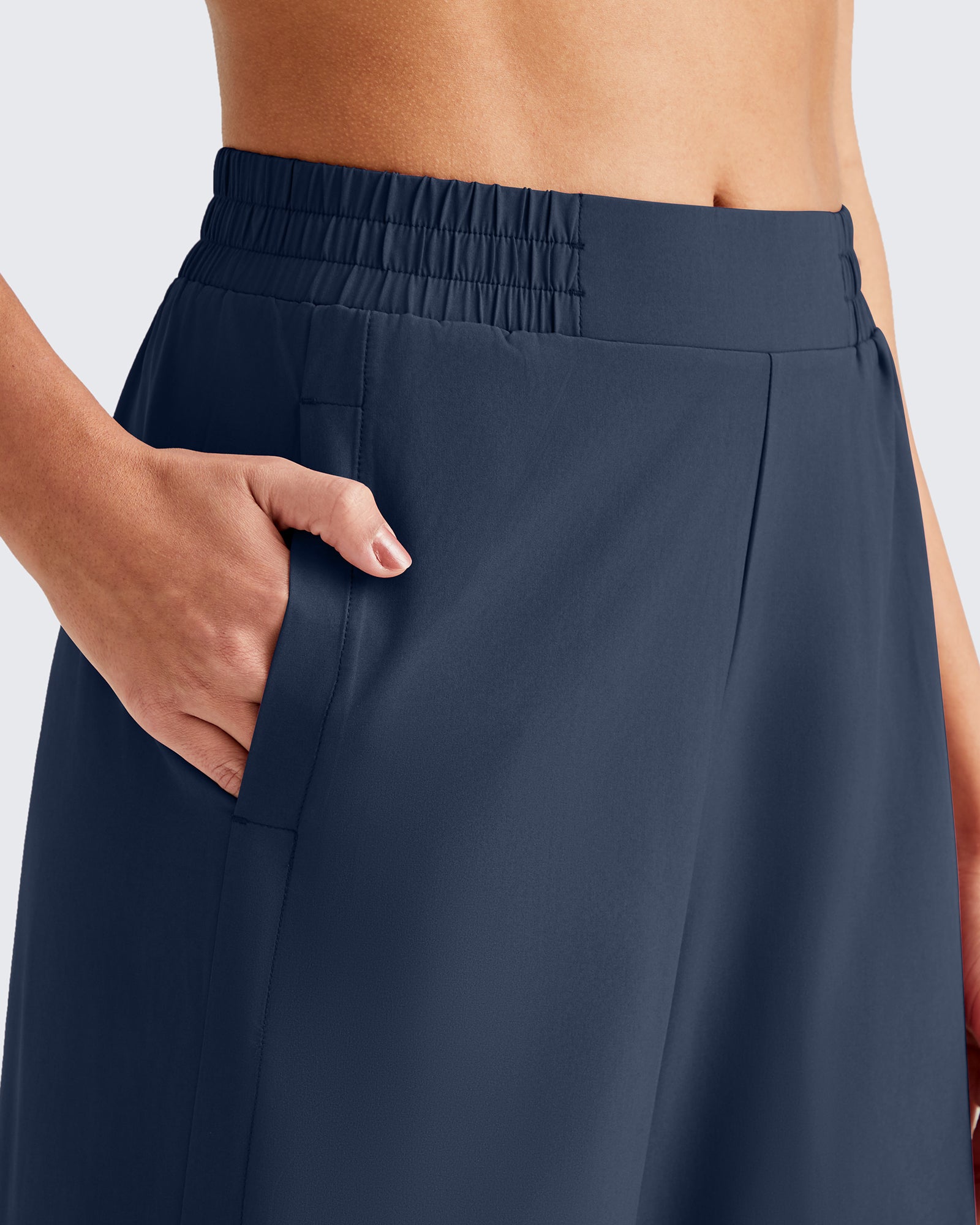 G4Free - ShiftReady Side Slit High-Rise Wide Leg Ankle Pants -GF25J403AA-S