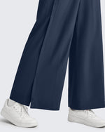 G4Free - ShiftReady Side Slit High-Rise Wide Leg Ankle Pants -GF25J403AA-S