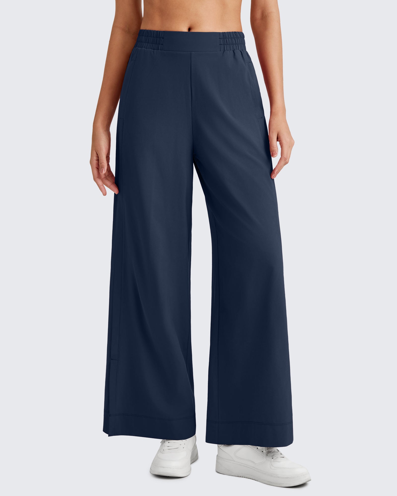 G4Free - ShiftReady Side Slit High-Rise Wide Leg Ankle Pants -GF25J403AA-S