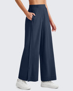 G4Free - ShiftReady Side Slit High-Rise Wide Leg Ankle Pants -GF25J403BA-S