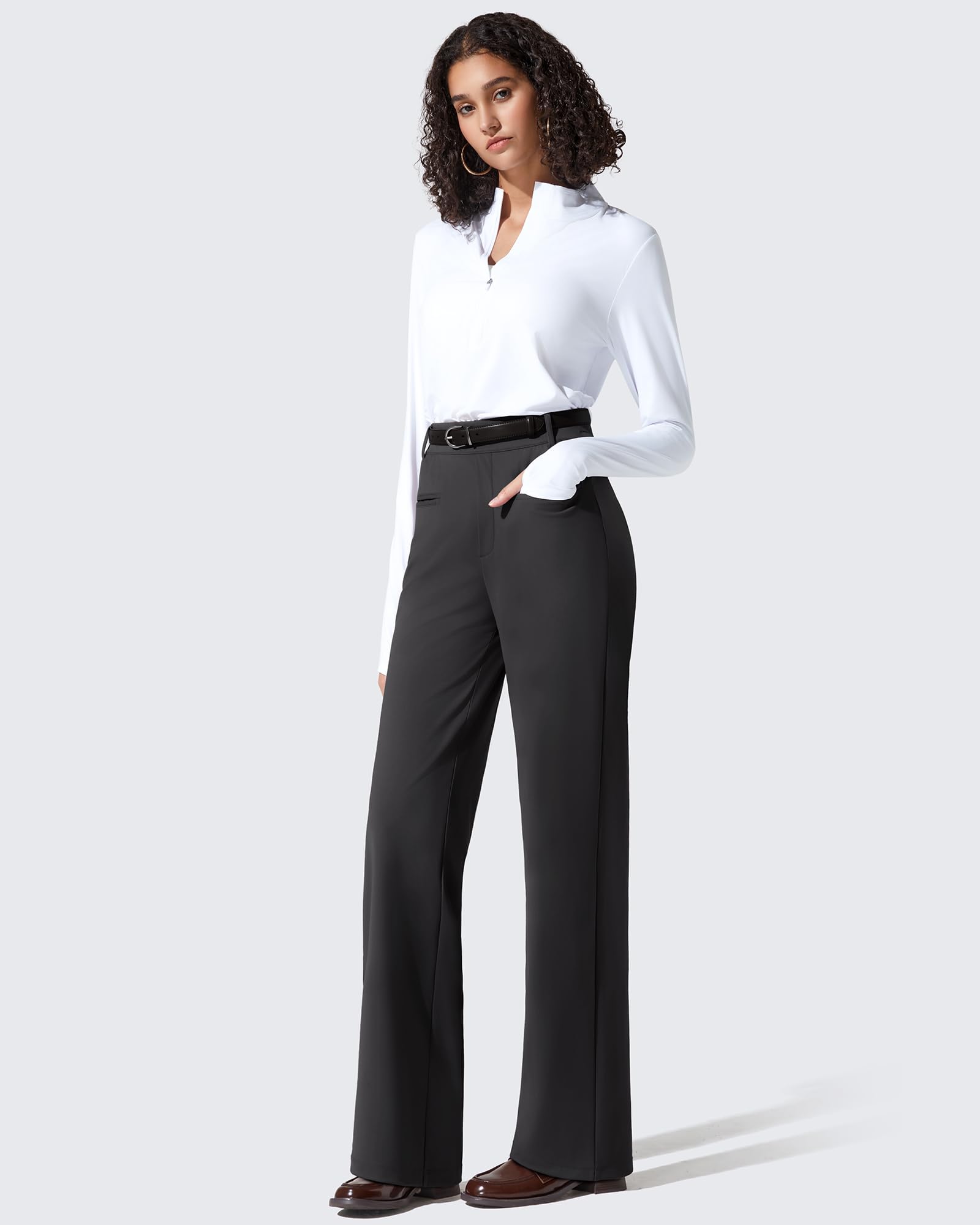 G4Free - ShiftReady Slit Pockets Elastic Waist Straight Leg Work Pants -GF25D541AF-XS
