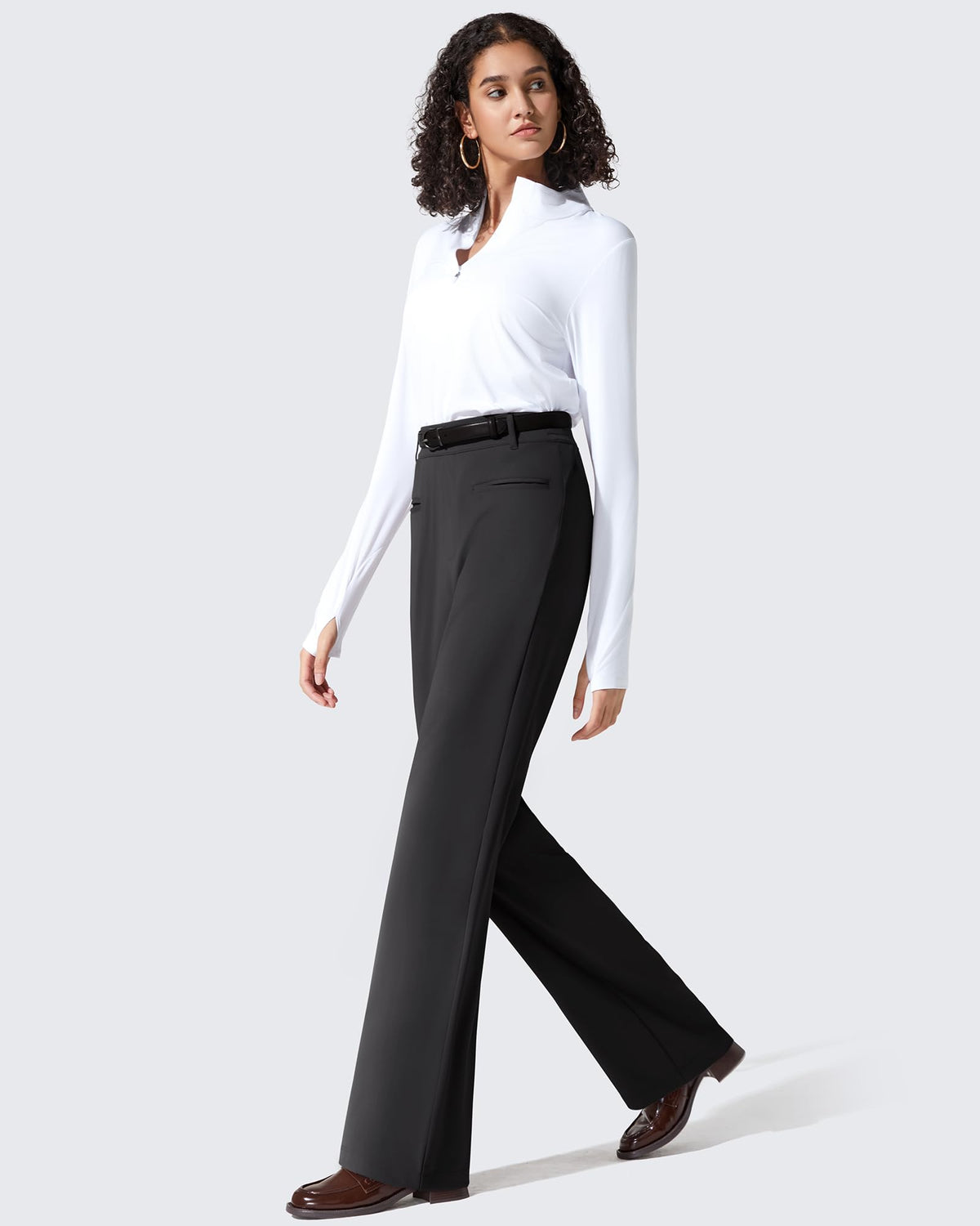 G4Free - ShiftReady Slit Pockets Elastic Waist Straight Leg Work Pants -GF25D541AF-XS
